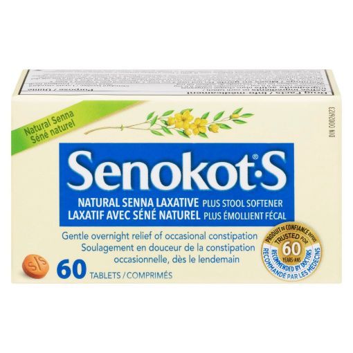 Picture of SENOKOT S NATURAL LAXATIVE STOOL SOFTENER TAB 60S